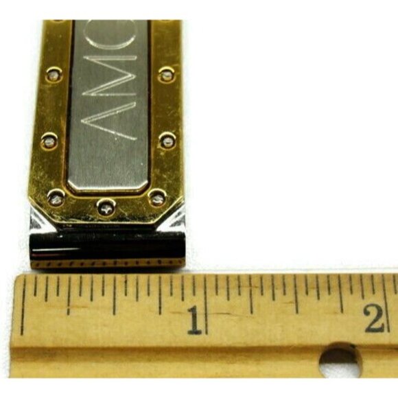 "AMO" Initials Money Clip Stainless Steel Credit Card Cash Silver Tone Gold Tone - Picture 7 of 7